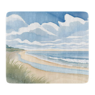 Strandspaziergang   Küstenozean-Aquarell Schneidebrett