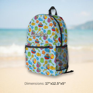 Strandspielzeug-Icons-Muster Bedruckter Rucksack