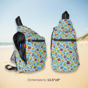 Strandspielzeug-Icons-Muster Crossbody Bag