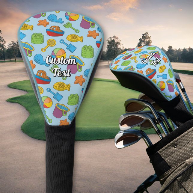 Strandspielzeug-Icons-Muster Golf Headcover (Von Creator hochgeladen)