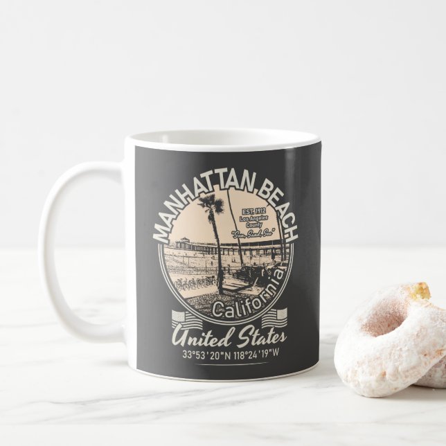 STRANDSTADT MANHATTAN - LOS ANGELES CALIFORNIA KAFFEETASSE (Mit Donut)