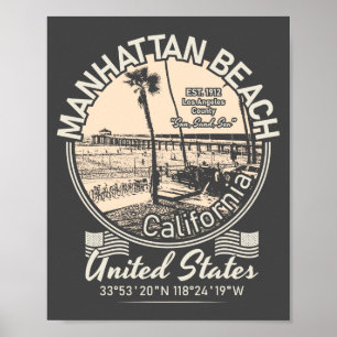 STRANDSTADT MANHATTAN - LOS ANGELES CALIFORNIA POSTER