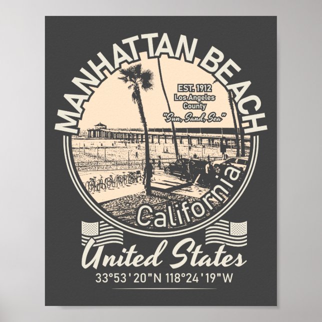STRANDSTADT MANHATTAN - LOS ANGELES CALIFORNIA POSTER (Vorne)