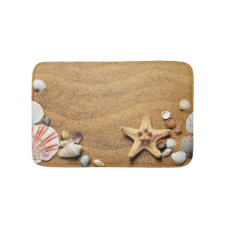 Strandstar und Muscheln Badematte