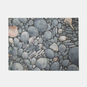 Strandsteine Muscheln Kies Felsen Malerei Fußmatte