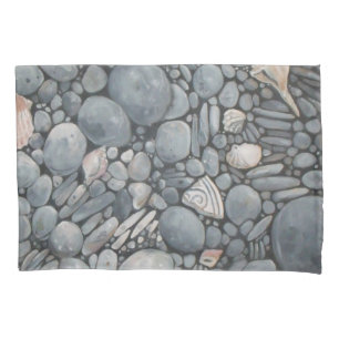 Strandsteine Muscheln Kies Felsen Malerei Kissenbezug