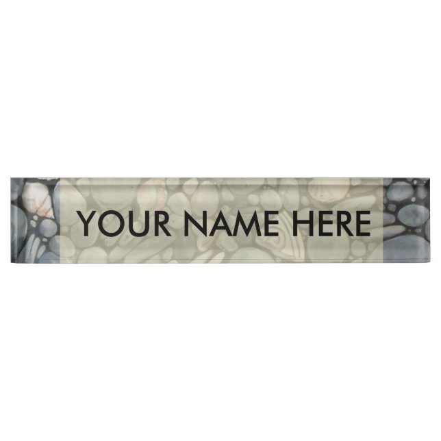 Strandsteine Muscheln Kies Felsen Malerei Namensplakette (Vorderseite)