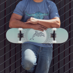 Strandstil-Delfin-Mandala Skateboard