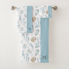 Strandstil Maritime Küstenmonogramm Badhandtuch Set