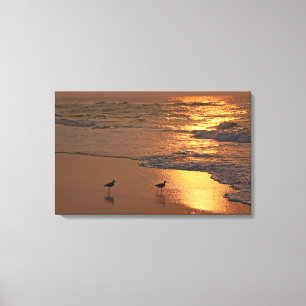 StrandStroll am Sonnenaufgang Leinwanddruck