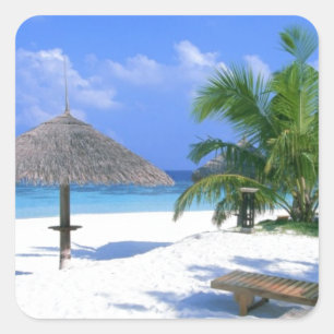 Strandstuhl - Sommer Bliss Quadratischer Aufkleber