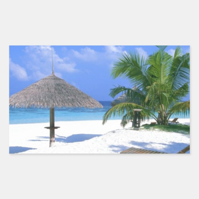 Strandstuhl - Sommer Bliss Rechteckiger Aufkleber (Vorderseite)