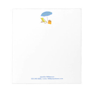 Strandstuhl Umbrella Tropical Summer Strip Ocean  Notizblock