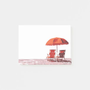 Strandstuhl Urlaub Reise Vintage Post-it Klebezettel
