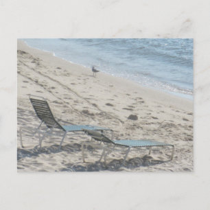 Strandstühle am Ufer Küstenfotografie Postkarte