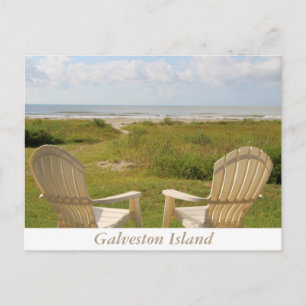 Strandstühle auf der Galveston Island Postcard Postkarte