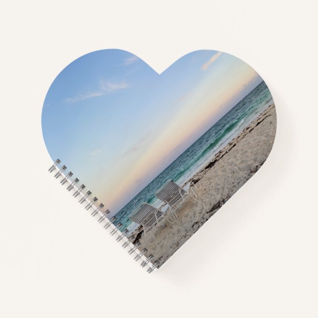 Strandstühle & Herz Notizbuch (Vorderseite)