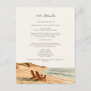 Strandstühle Küstenwarme Sonnenuntergangs-Hochzeit Begleitkarte