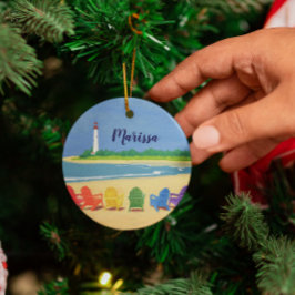 Strandstühle und Leuchtturm Personalisierte Einric Ornament Aus Metall