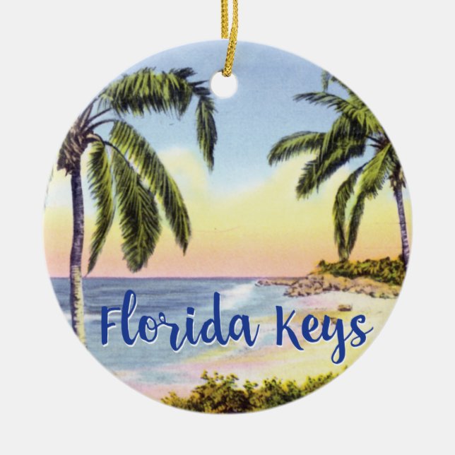 Strandszene Florida Keys Keramik Ornament (Vorne)