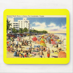 Strandszene, Fort Lauderdale, Florida Vintage Mousepad