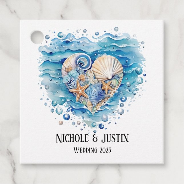 Strandszene Geschenkanhänger (Vorderseite)