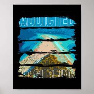 Strandszene - Surfsüchtiger Mann Frau Poster