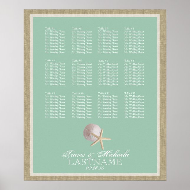 Strandtafel Green Poster (Vorne)