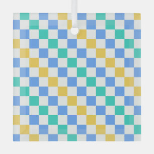 Strandtag-Diagonal-Schachbrettmuster Ornament Aus Glas