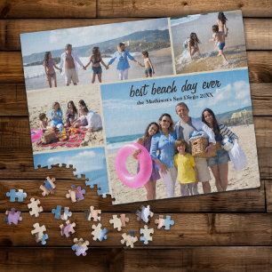 Strandtag Familienfoto-Collage Puzzle