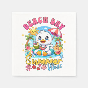 Strandtag Sommer Stimmung Süße Ente Tropischer Url Serviette