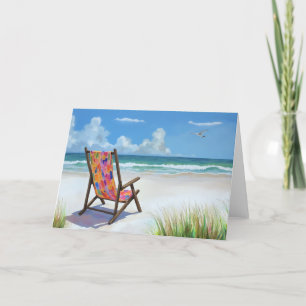 Strandtagen farbenfrohe Ölgemälde Dankeskarte