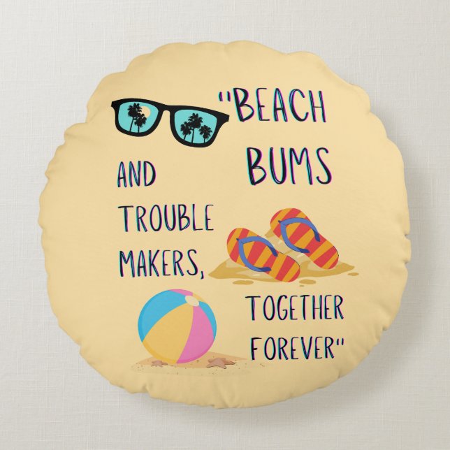 Strandtagskorb Rundes Kissen (Vorderseite)