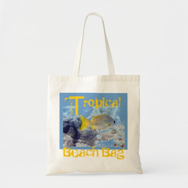 Strandtasche (gelber Fisch) Tragetasche (Vorne)