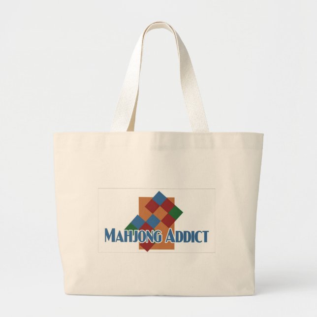 Strandtasche Mahjong Süchtigen Jumbo Stoffbeutel (Vorne)