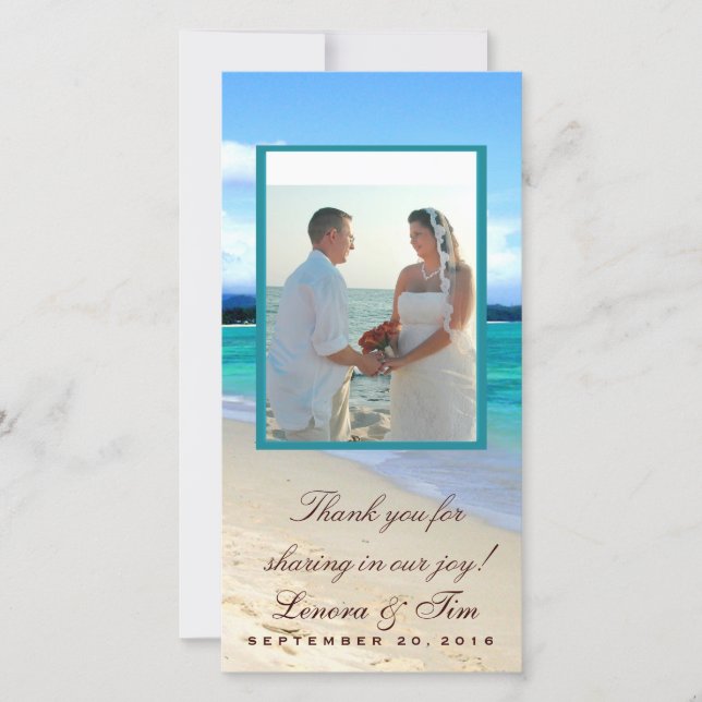 Strandthema danken Ihnen Fotokarte Dankeskarte (Vorderseite)