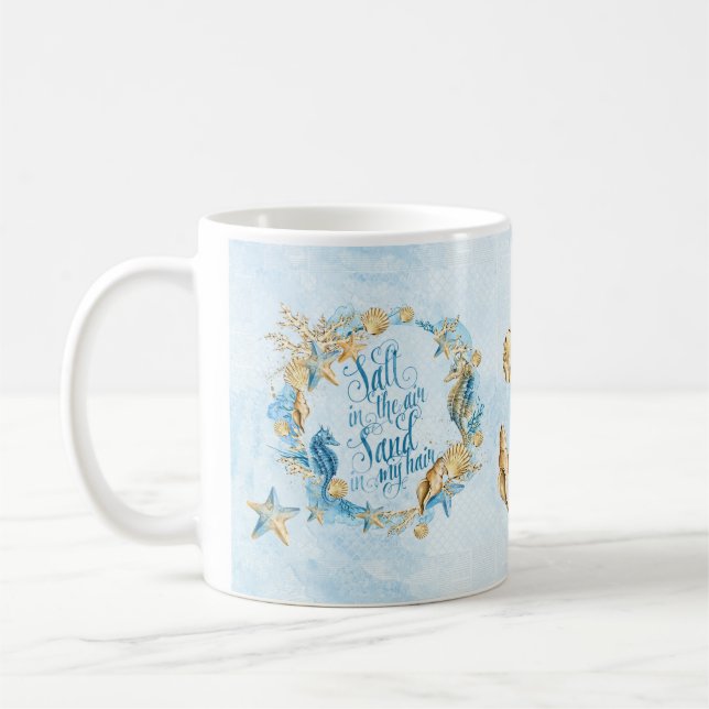 Strandthema Seashell Tasse blau (Links)
