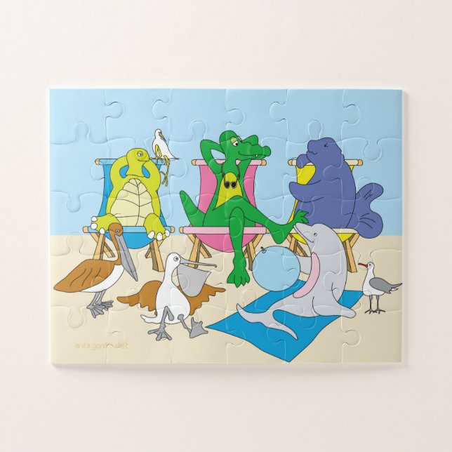 Strandtiere großes Puzzle mit großen Teilen (Horizontal)