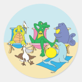 Strandtiere Runder Aufkleber