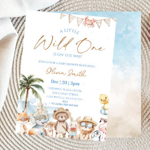 Strandtiere Sommer-Baby-Party Einladung
