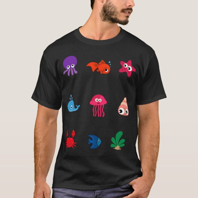 Strandtiere süß . T-Shirt (Vorderseite)