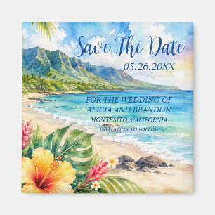 Strandtropischer Sand Hochzeiten Modern Wellen Mag Magnet