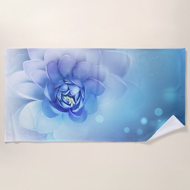 Strandtuch - Blaue Blume (Vorderseite)