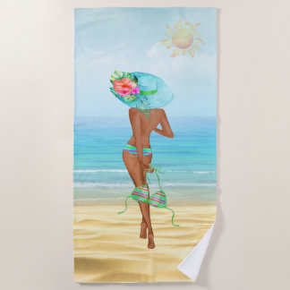 Strandtuch der Afroamerikanerin