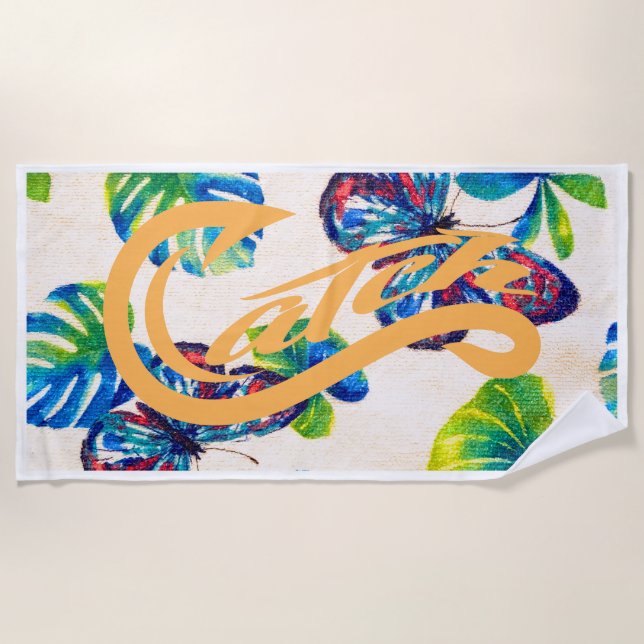 Strandtuch. Fang. Schmetterlinge Strandtuch (Vorderseite)