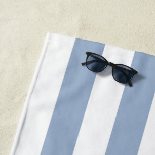 Strandtuch Feder Pastell Blau & Weiß gestreift