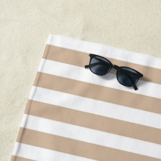 Strandtuch Federweiß & Weiß gestreift (Beispiel)