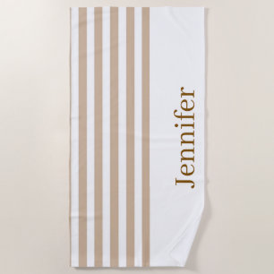 Strandtuch Frühling Beige & Weiß gestreift