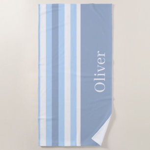 Strandtuch Frühling Blau-Weiß-Gestreift