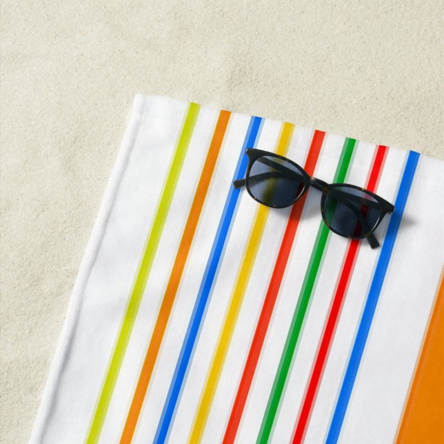 Strandtuch Frühling Karibik Bunt Farbe Streifen (Beispiel)